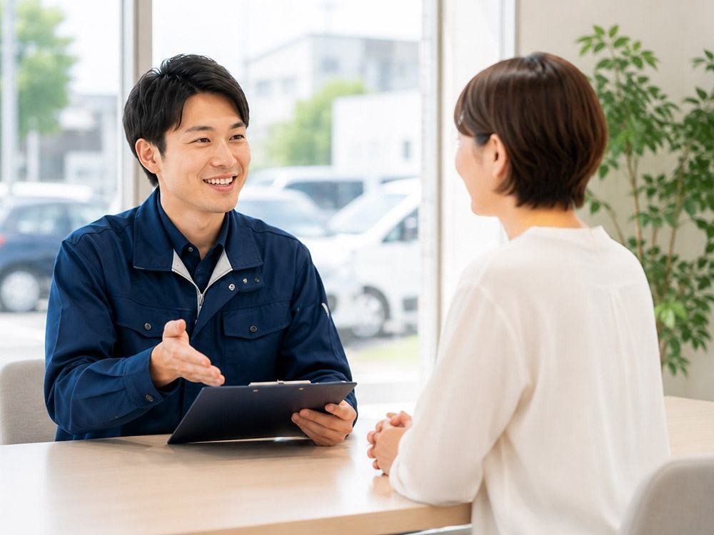 お客様へ丁寧にご説明するスタッフ